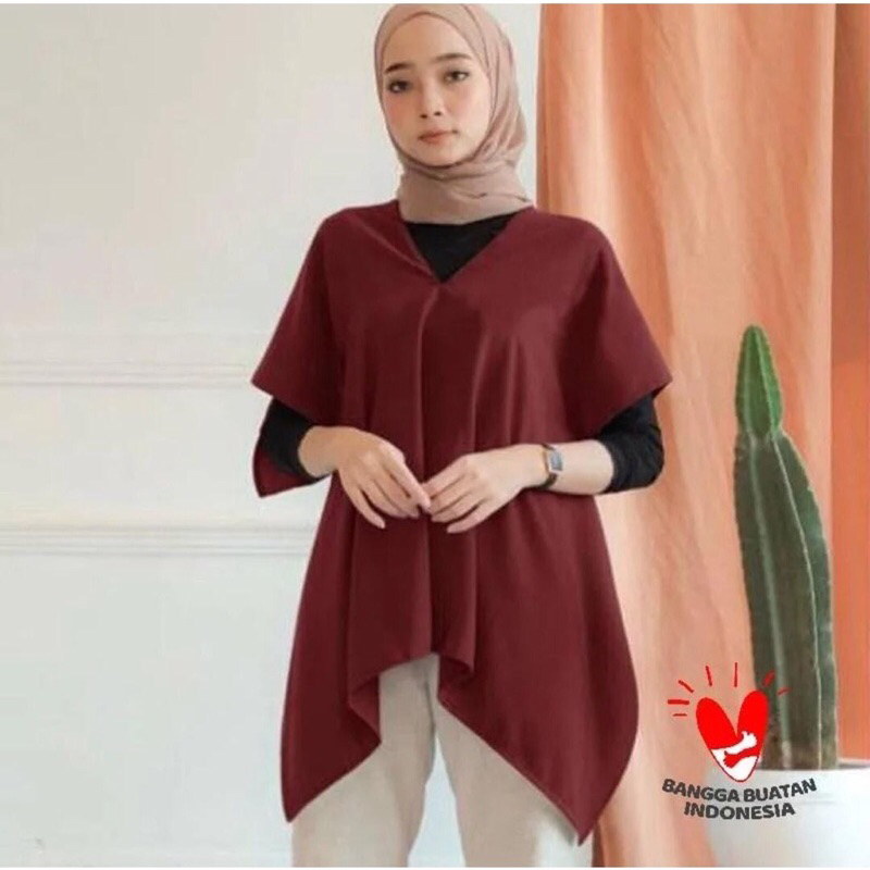 NAGITA LONG SQUARE CRINKLE AIRFLOW PREMIUM / ATASAN WANITA BLOUSE KEKINIAN