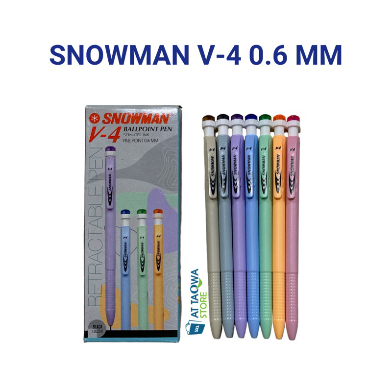 

Pulpen Snowman V-4 0.6 Tinta Hitam - Ballpoint Pen Semi Gel Ink