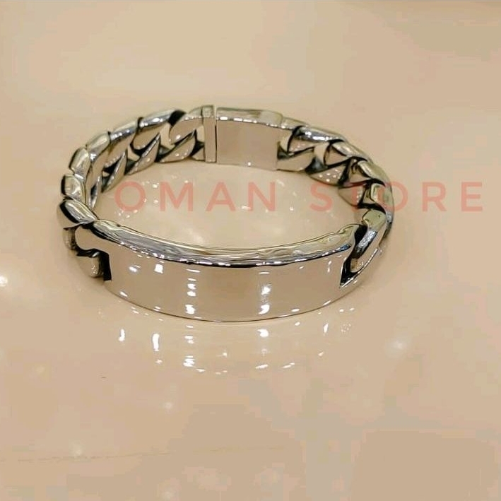 Gelang Rantai Besar Titanium Pria Super Keren Desain Polos