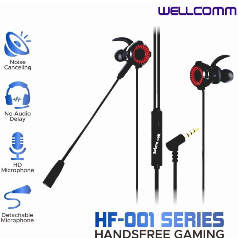 Headset Wellcomm HF001 Super Bass Original Garansi Resmi