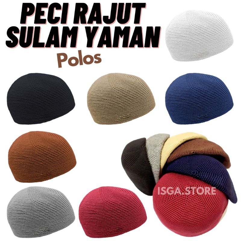 Peci Rajut Sulam Yaman Dewasa / Peci Rajut Tebal / Peci Rajut Sulam HANDMADE / Size Dewasa