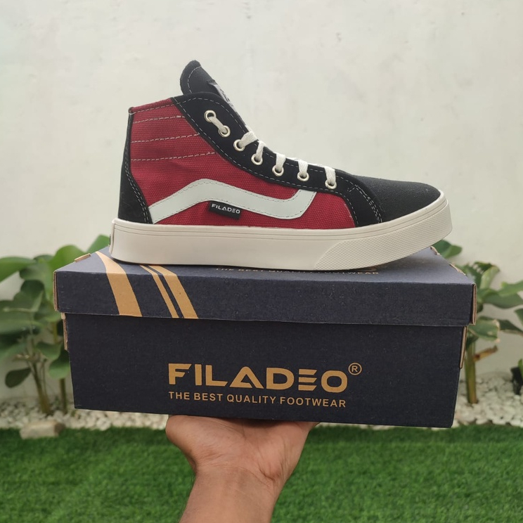 (2PCS = 1KG) FILADEO 06 OLDSKOOL HITAM MERAH BOOT ORI PREMIUM