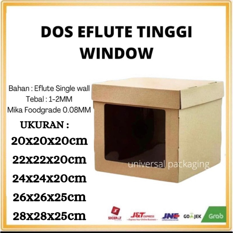 

Dos Cake BOX EFLUTE TINGGI 20 & 25cm | Kotak BOX TART