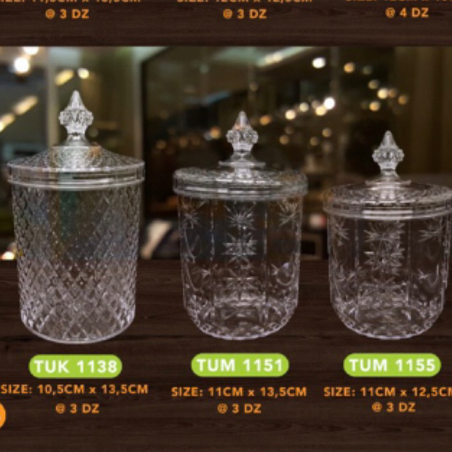 3pcs TOPLES AKRILIK GOLDEN SUNKIST MEWAH ELEGAN ANTI PECAH tuk 1138 / tuk1138 toples kue