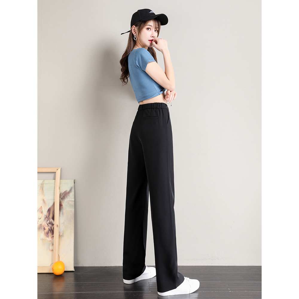 Highwaist Celana Setelan Wanita Loose / Hitam Premium celana Kasual Wanita