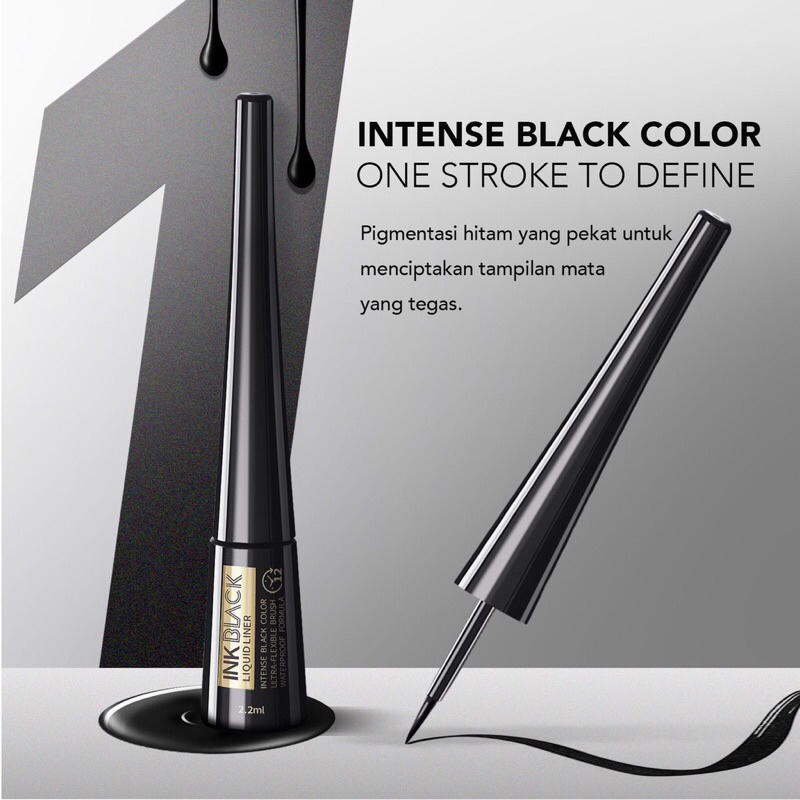 [BISA COD] Y.O.U - YOU Ink Black Liquid Liner Black - Eyeliner YOU - Eyeliner Waterproof
