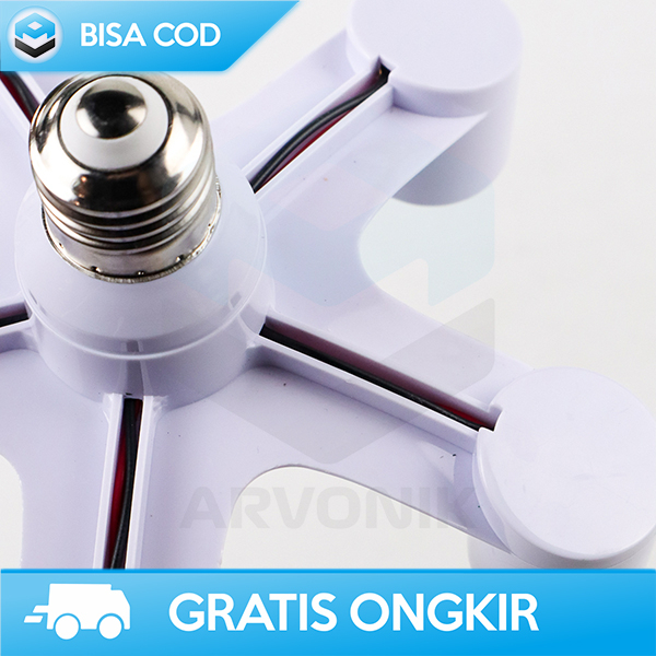 FITTING BOHLAM LED 5 CABANG MERK TAFFLED SOCKET E27 HIGH QUALITY 220V