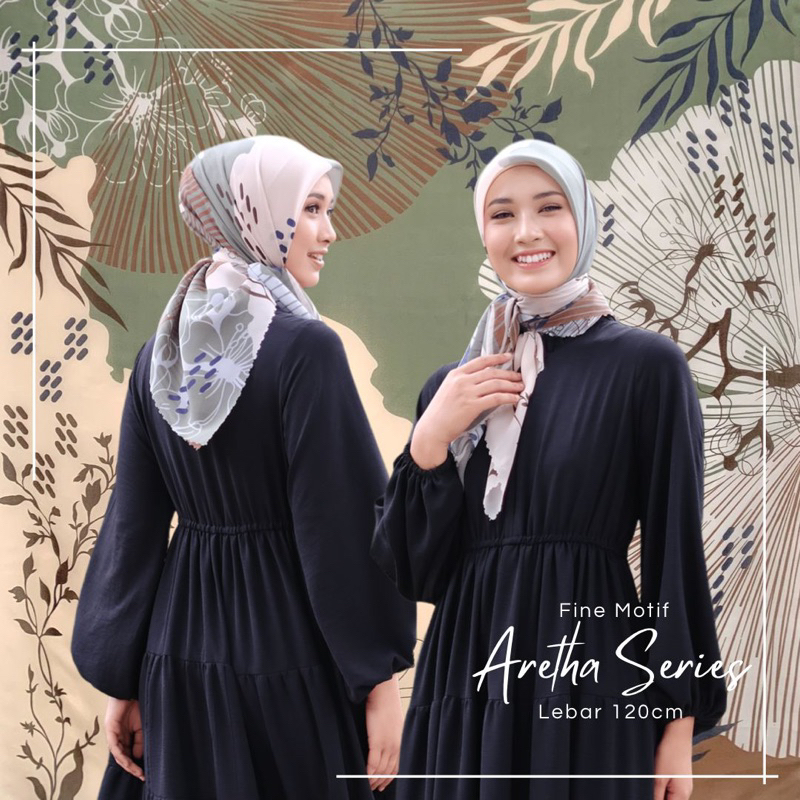 Hijab Poton Premium Lasercut Aretha Series / Jilbab Motif