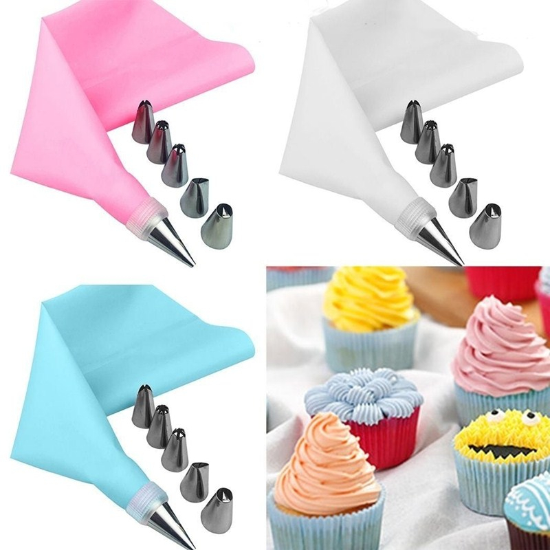 Mi.more Piping Bag Silikon Set 8 in 1 Cake Decorating Cookie/Alat Penghias Cake Dekorasi Kue Cake Decoration