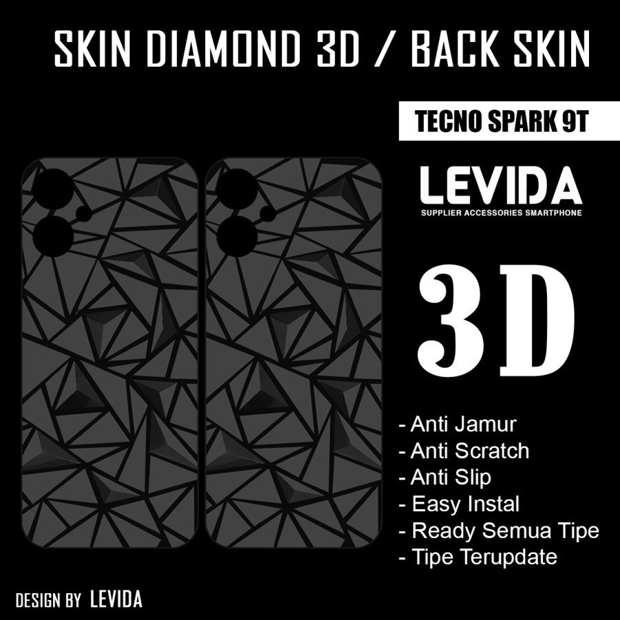 TECNO SPARK GO 2023 SPARK 10 NFC SPARK 10 PRO 9T 8C 6 GO SPARK 7 7 NFC 7 PRO ANTI GORES BELAKANG SKIN DIAMOND GARSKIN MOTIF 3D SPIRAL ANTI JAMUR TRANSPARAN PELINDUNG BELAKANG