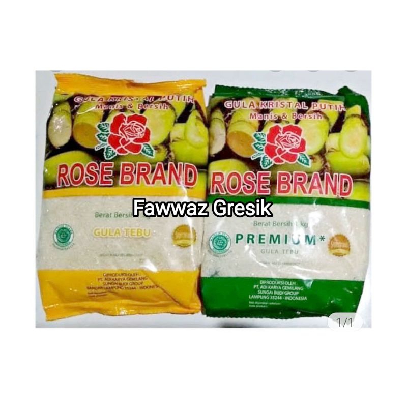 Gula Pasir Rose Brand 1Kg Premium  - RoseBrand Gula Tebu Pasir Hijau Kuning 1 kg Sembako