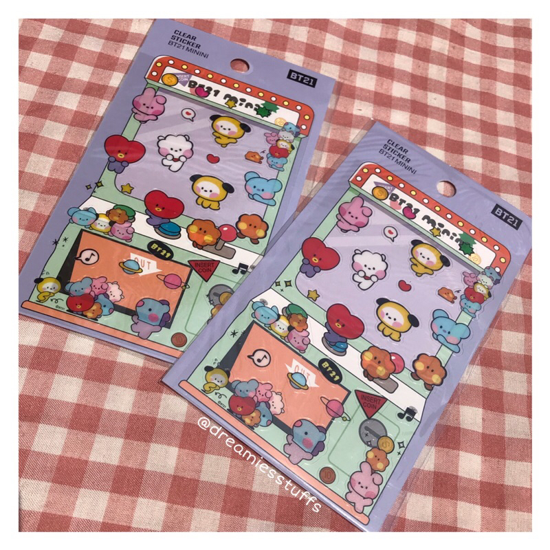 (Dream) Clear BT21 Sticker Minini cute sticker set by dreamiesstuffs