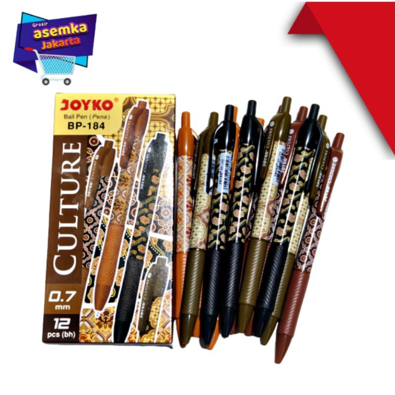 Bolpen Pulpen Joyko BP-184 Culture 0,7mm 12pcs