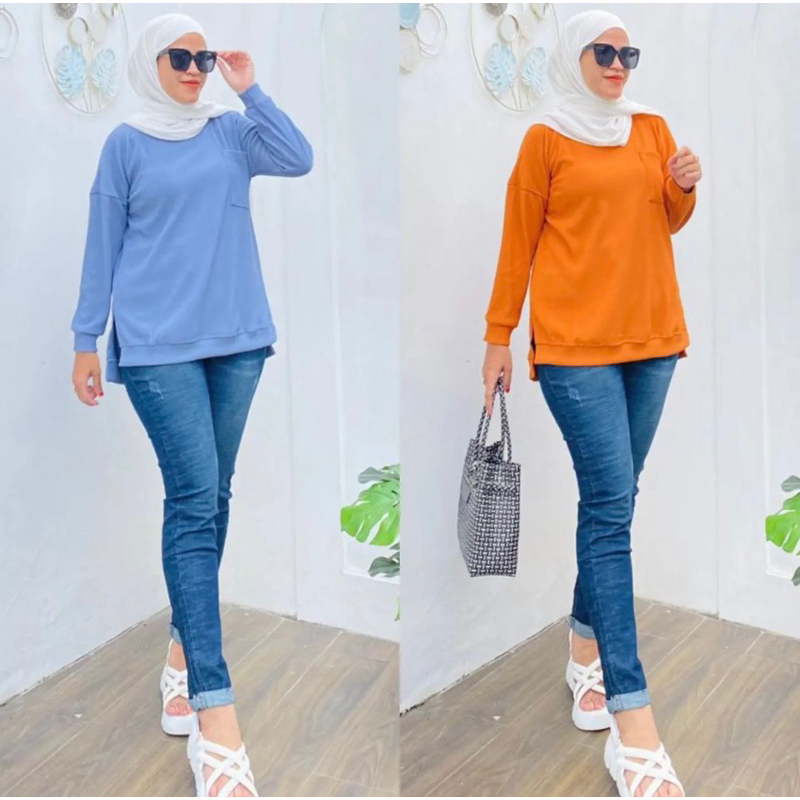 1284 atasan blouse wanita bahan hanover merk clarke