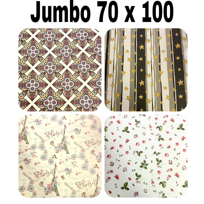 

KERTAS KADO JUMBO SANSAN WAWA MOTIF BATIK BUNGA PARIS LONDON POLAKDOT KOTAK GARIS BURBERRY MOTIF DEWASA ESETIC KERTAS KADO BESAR KERTAS