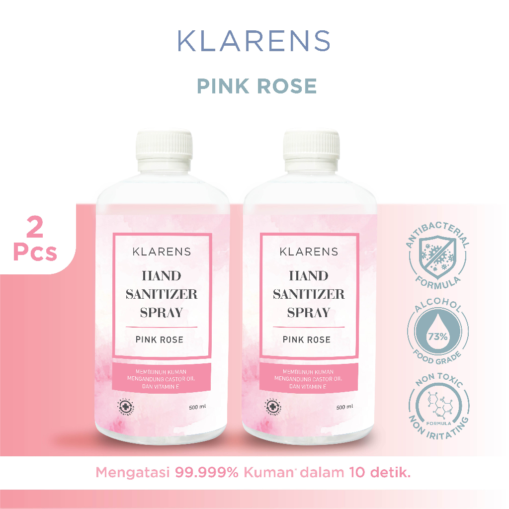 Jual Klarens Hand Sanitizer Spray Pink Rose 500ml Twin Pack Shopee