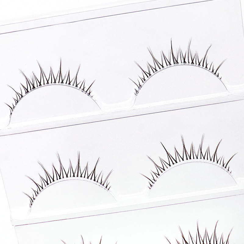 R3 - 3PASANG Air False Eyelashes Comic Eye Japanese Fake Eye Lashes Extension Clear Band Natural Nude Makeup Little Devil