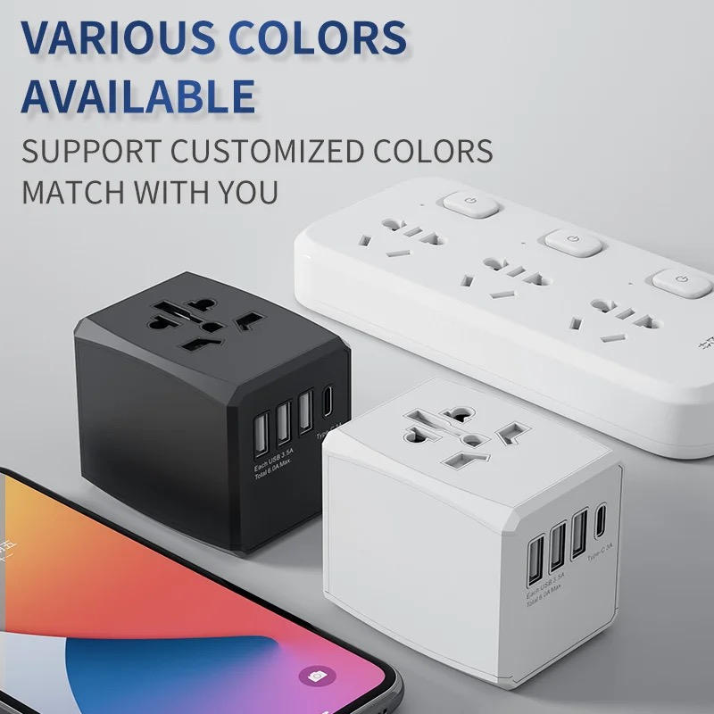 TRAVEL ADAPTOR UNIVERSAL EU UK AUST USA MULTIFUNGSI / ADAPTOR USB DAN TYPE C