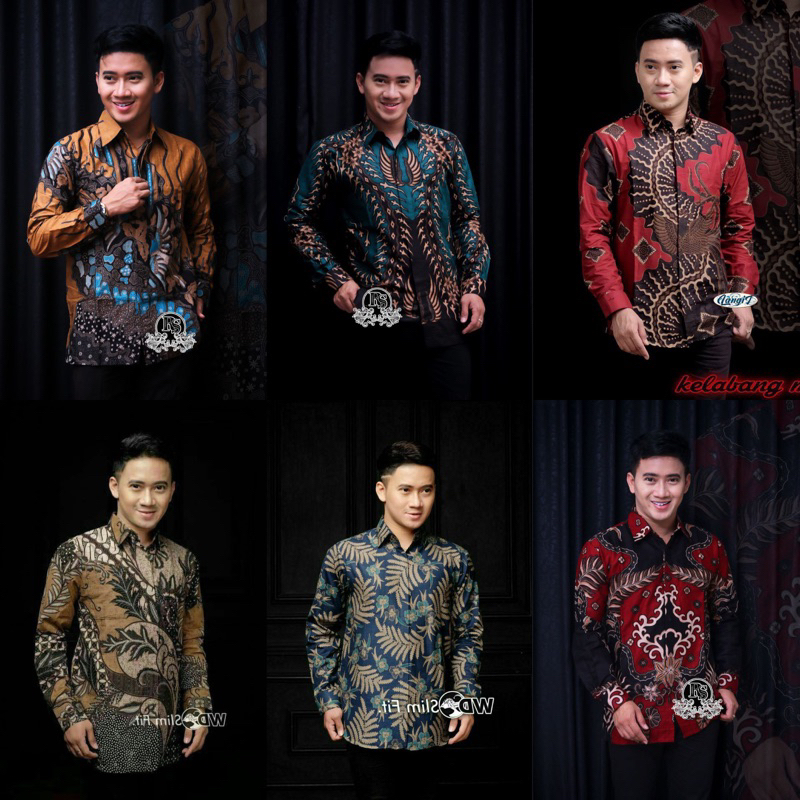 Kemeja Batik Pria Modern Lengan Panjang Casual Modis Slim Fit Trendy Masa Kini OL 162