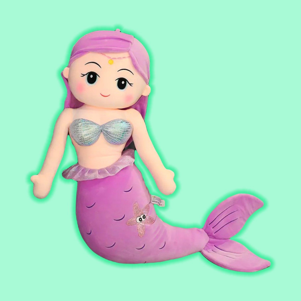 Boneka Mermaid Queen Putri Duyung Import Lucu Imut Mainan Anak Perempauan Ukuran 75cm