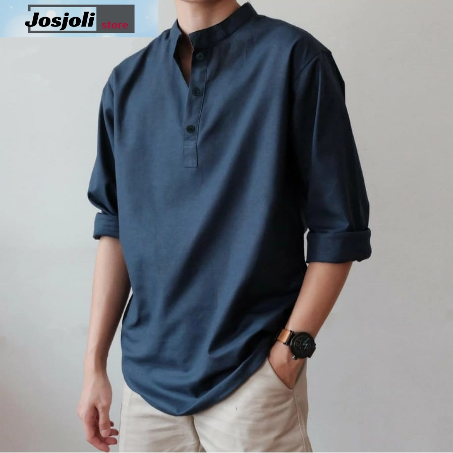 JOSJOLI_STORE/Baju Koko Malik/Baju Koko Pria Dewasa Lengan Panjang/Size M,L,XL