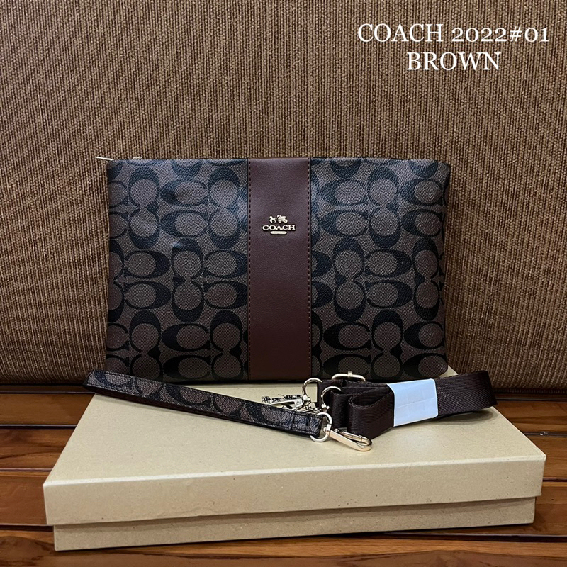 Tas Clutch Wanita COACH Impor PU Leather
