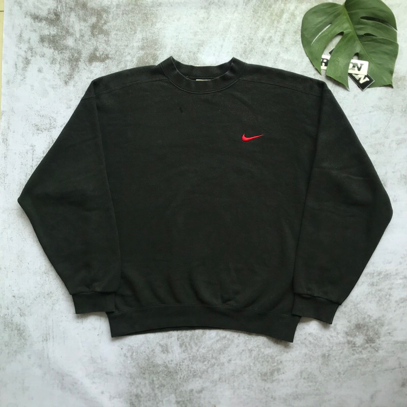 80s Vintage Nike Side Swoosh Black Sweatshirt / Crewneck