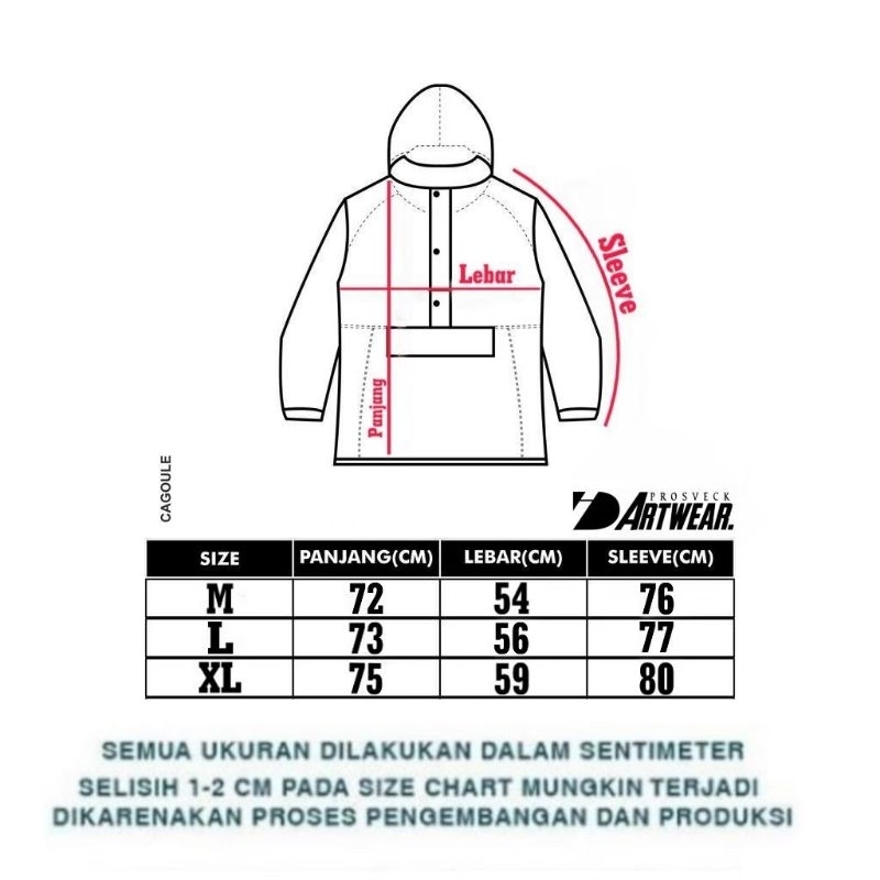 Jaket Cagoule Jaket Parasut Pria Wanita Premium Distro