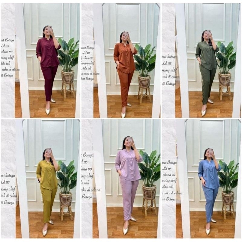 baju one set wanita / setelan kemeja blouse tunik wanita /gamis stelan kulot terbaru /atasan wanita dress set celana kulot tanpa jilbab