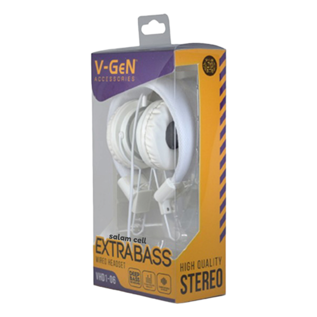 Headset V-Gen VHD1-06 Xtra Bass Original Earphone Headphone Vgen VHD1 06 Garansi Resmi