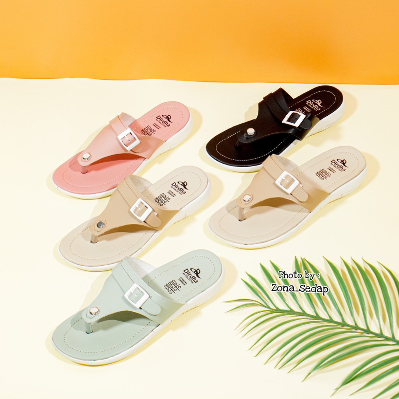 DHIRDA SANDAL WANITA SELOP &amp; JAPIT KOREAN STYLE SENDAL FLAT CEWEK CASUAL