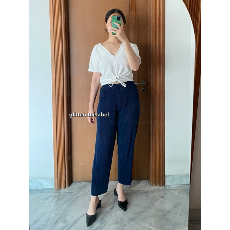 (Lidi) Celana Pensil Plisket LIDI / Pencil Pleated Pants / Celana Panjang Wanita / Pencil Pleats Pants (017)