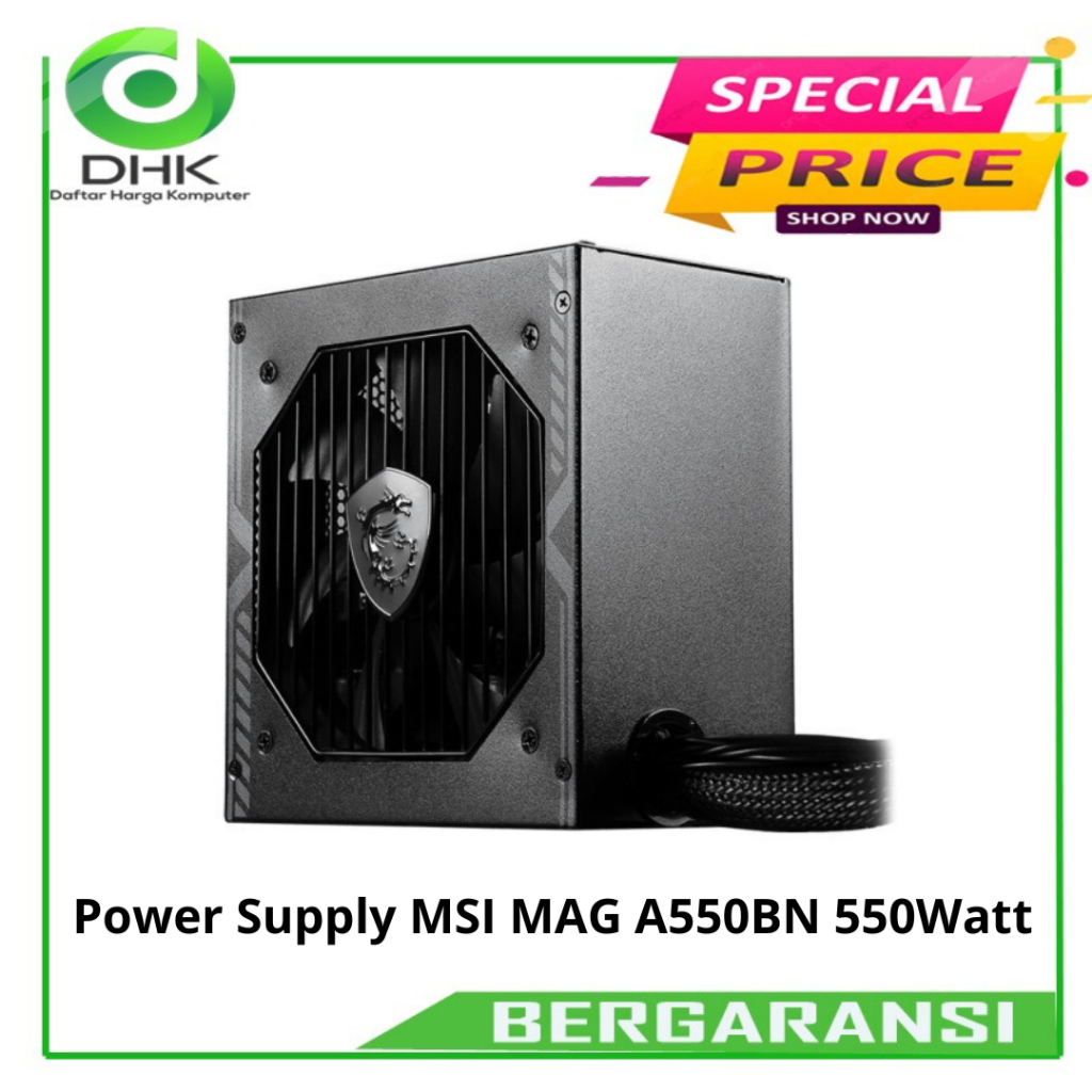 Power Supply MSI MAG A550BN 550Watt - PSU MSI A550BN Bronze 80+ 550W