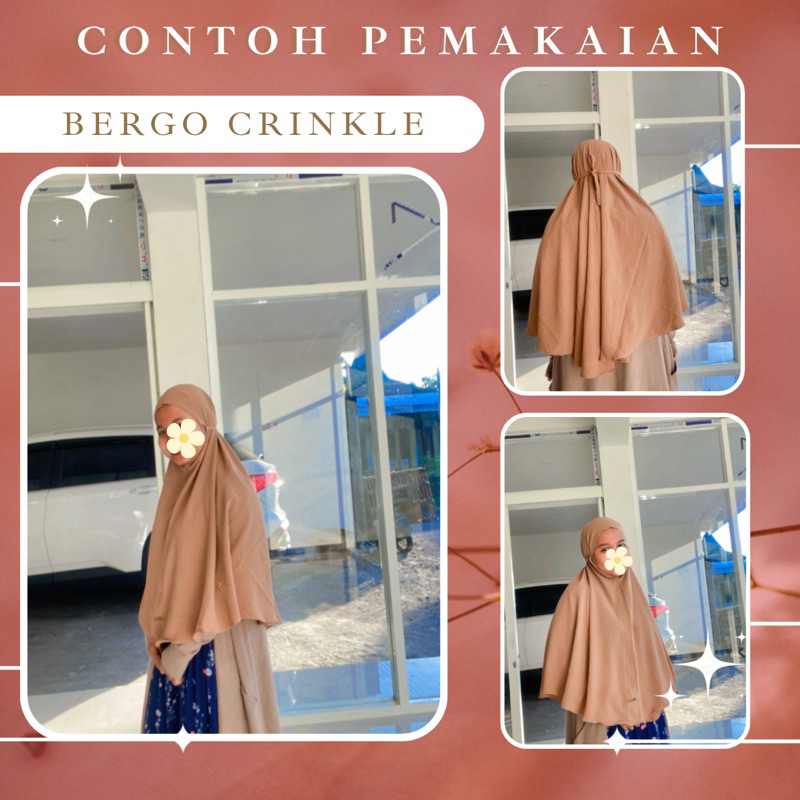 JILBAB BERGO TALI CRINKLE AIRFLOW PREMIUM UKURAN L BERGO MARYAM