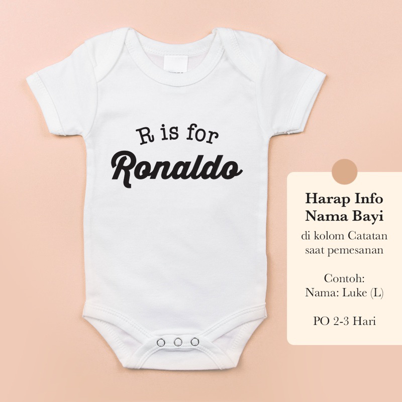 Custom Jumper Bayi | Custom Nama Baju Bayi | Jumpsuit Bodysuit Bayi Cetak Nama