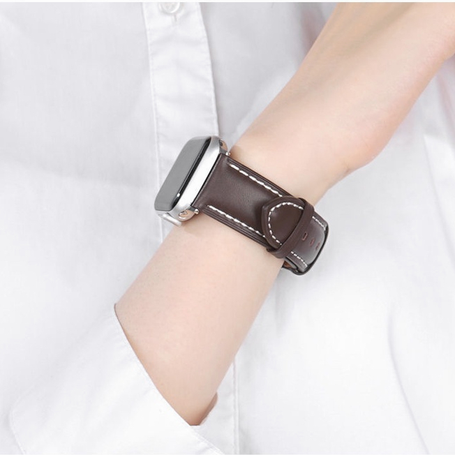 Slim Leather Watch Strap Ultra 8 7 6 5 4 SE  for iWatch Series 49mm 41mm 45mm iWatch Tali jam/aksesoris jam tangan