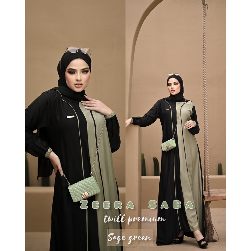 Daster Arab Zeera SABA Maxi Dress Gamis Rayon Twill