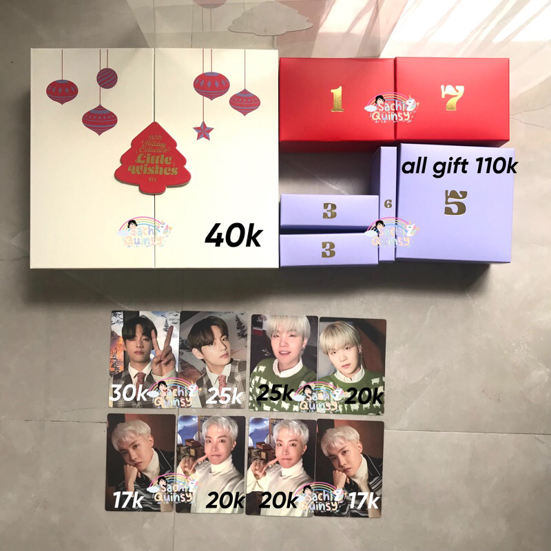 [READY] SHARING PC PHOTOCARD MPC LITTLE WISHES BTS SPC SELCA TAEHYUNG JUNGKOOK SUGA JHOPE SET MPC HO