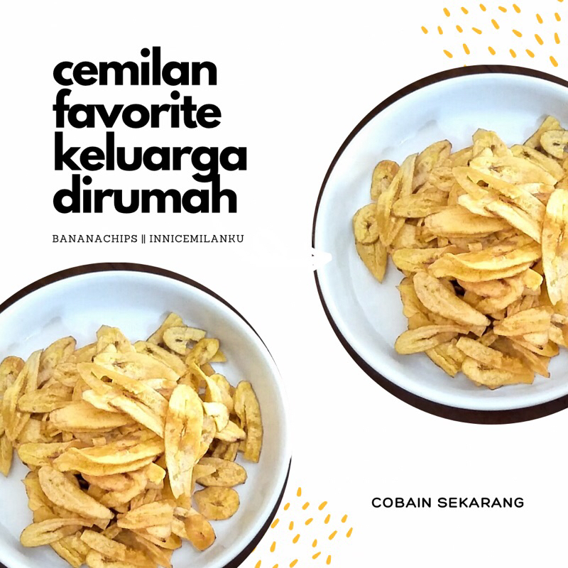 

BANANACHIPS || kripik pisang || cemilan || innicemilanku || kripik pisang manis, kripik pisang asin, kripik pisang original