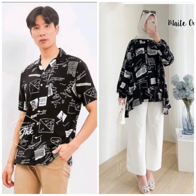 BLOUSE OVERSIZE COUPLE-Maite hitam