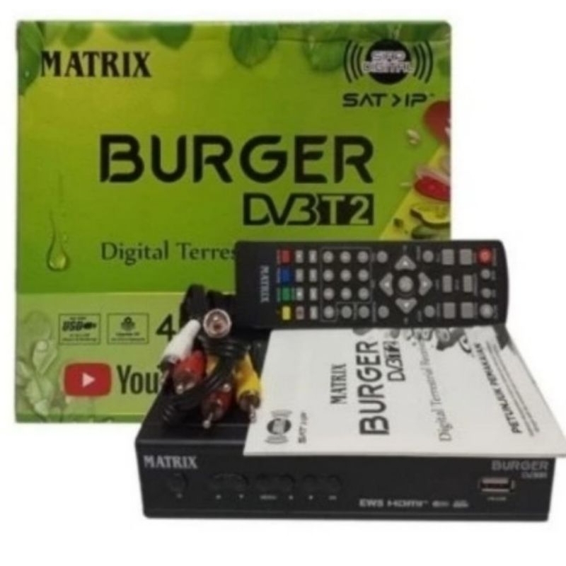 matrix burger set top box matrix burger hijau (40bj)