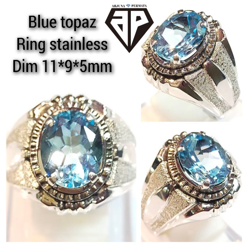 CINCIN BATU BLUE TOPAZ
