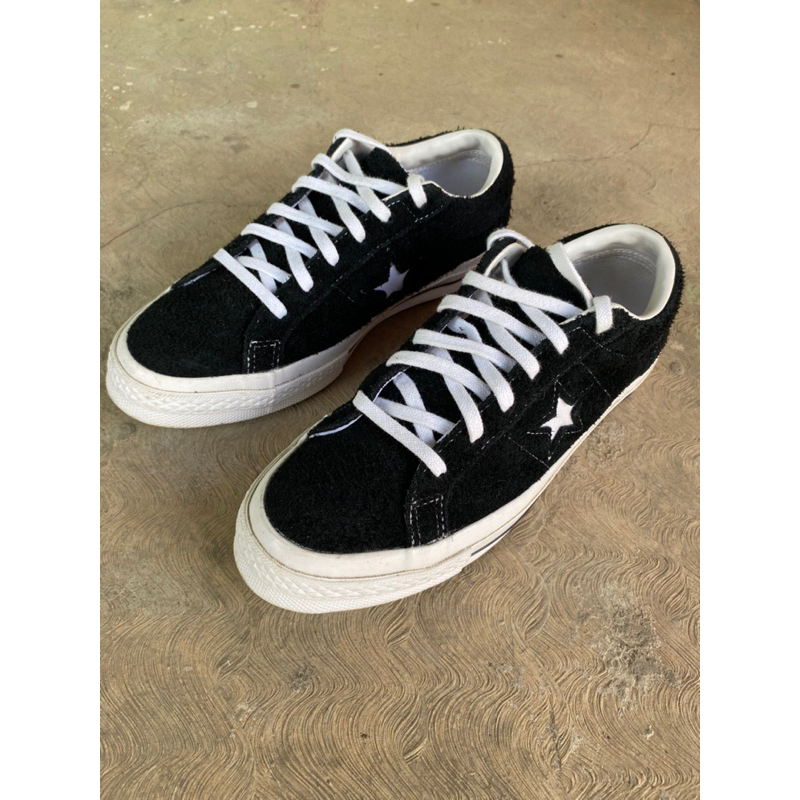 CONVERSE ONE STAR OX SUEDE BLACK WHITE