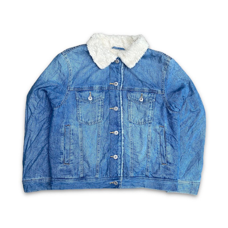 UNIQLO GU TRUCKER DENIM JEANS SHERPA JACKET