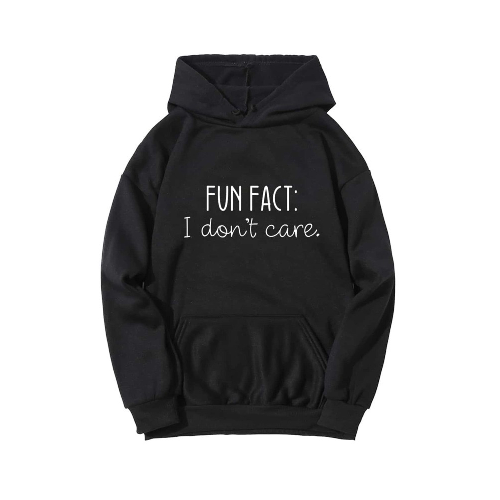 Jumper Hoodie FUN FACT I Dont care  II  Sweater Hoodie Trendy II Sweter Oblong Topi Size M - XL ( Pria &amp; Wanita / Anak &amp; Dewasa )