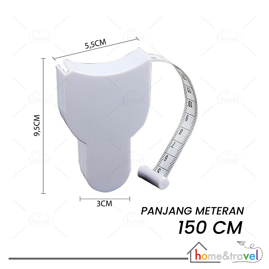 HOVELSHOP Meteran Badan Alat Pengukur Lingkar Perut Paha Otomatis 150 CM