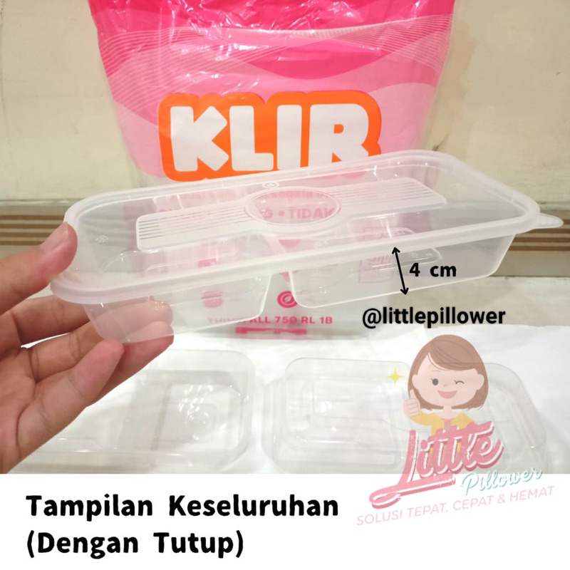 (RL1B) Thinwall Klir Rectangle Long Food Grade Super Bening 750ml