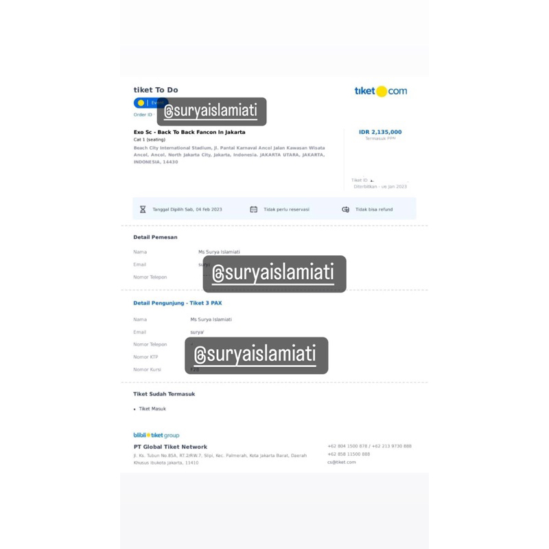 

Tiket Fancon Exo Sc Cat 1