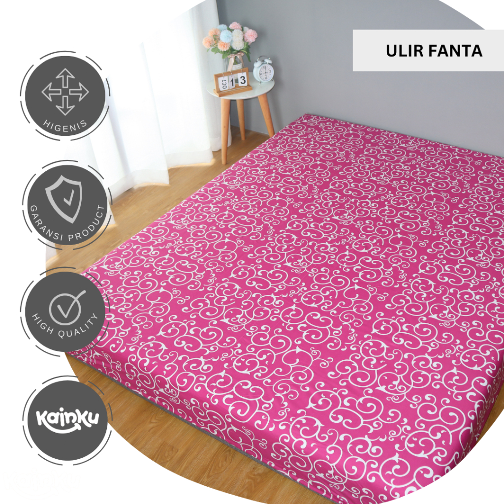 Sprei Waterproof Motif &quot;TERALIS UKIR POLOS UNGU&quot; Anti Ompol Anti Air Ukuran 180x200 120 160 180 200