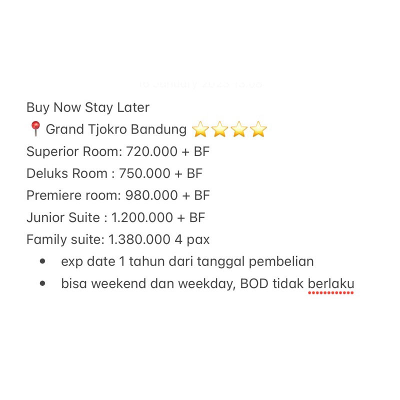 VOUCHER HOTEL GRAND TJOKRO BANDUNG